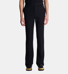 Pantalon droit en laine avec broderies cristal Balmain