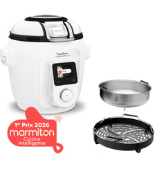Cookeo Multicuiseur Airfryer Cookeo Infinity sans pale Blanc CE9721F0 16 modes de cuisson, 6,5 L Moulinex