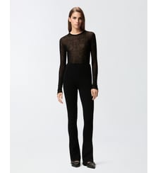 Pantalon long évasé en maille Pinko