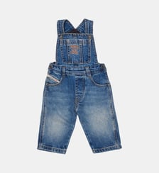 Salopette en denim avec logo Diesel Kids