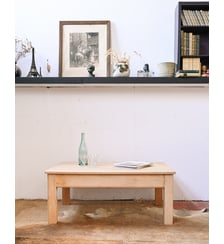 Table basse campagne en bois clair Léonie N°1159- Produit chiné Debongout
