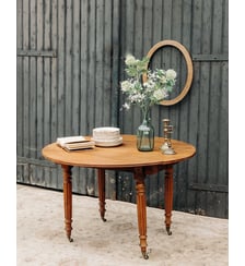 Table à manger ronde en bois Romy N°430- Produit chiné Debongout