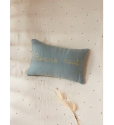 Petit coussin gaze de coton broderie dorée Cyrillus