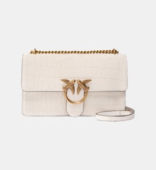 Sac à bandoulière moyen love bag one en cuir embossé crocodile Pinko