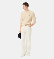 Pull torsadé en laine col rond Lacoste