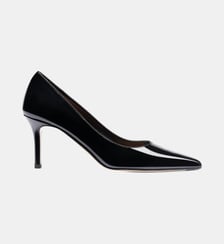 Yumba - Escarpins En Cuir Vernis Noir Parallèle