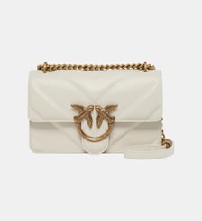 Mini sac à bandoulière love bag en cuir nappa matelassé en chevrons Pinko