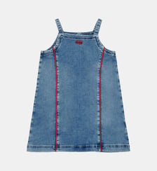 Robe courte en denim avec logo Diesel Kids
