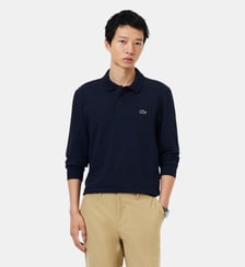 Polo regular fit manches longues en coton mélangé Lacoste