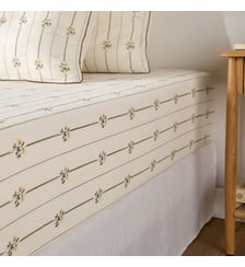 Drap-housse en gaze de coton, bonnet 30 cm, imprimé fleurs La Redoute Interieurs