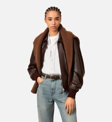 Blouson en cuir d'agneau AMI Paris