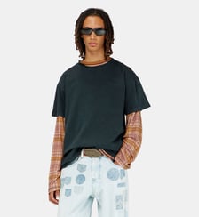T-shirt avec bords effilochés et détails en cristal Diesel