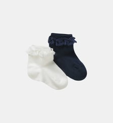 Socquettes avec dentelle  par lot de 2 Cyrillus