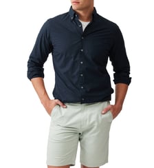 Chemise unie slim en popeline de coton manches longues Hendrick Rodd & Gunn