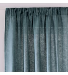 Rideau tamisant, en lin lavé, à galon fronceur et wave La Redoute Interieurs