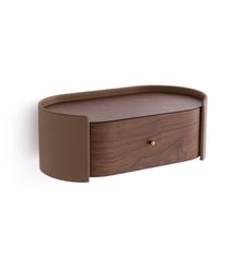 Chevet suspendu plaqué noyer et cuir AM.PM