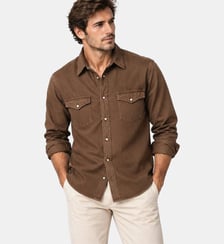Chemise DENIM MARRON coupe droite Atelier Privé