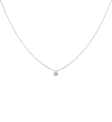 Collier 360° - Diamant solitaire 0,07ct - Or blanc 750‰ La Brune & La Blonde