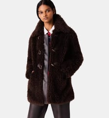 Manteau mi-long en fausse fourrure Maje