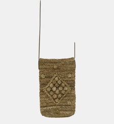 Porte téléphone en raphia et cuir - ROSIE Gerard Darel