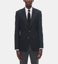 Veste de costume ajustée en toile de laine Fursac
