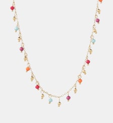 Collier perles à facettes multicolores en acier inoxydable Balaboosté
