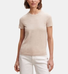 T-shirt droit en coton et cachemire Bompard