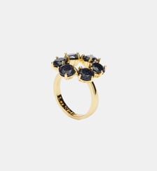 Bague fine 6 pierres la diamantine bleu nuit pailleté Les Néréides