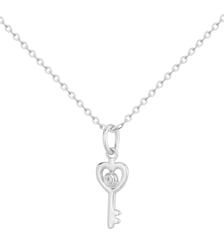 Collier Petite Chiavi en Argent avec diamant blanc La Garçonne Diamant
