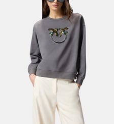 Sweat-shirt avec maxi broderie bijou love birds Pinko
