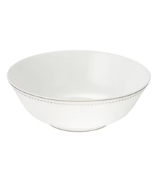 Porcelain Salad Serving Bowl Platinum Finish - MALMAISON IMPÉRIALE Christofle