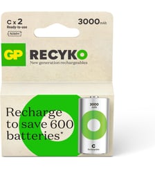 Pile rechargeable C ReCyckO lot de 2 3000mAh GP