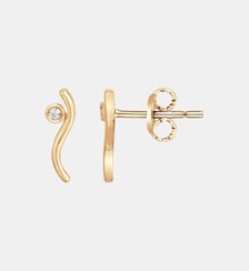 Boucles d'oreilles puces Harmonie en Plaqué Or avec diamant blanc La Garçonne Diamant