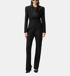 Veste spencer courte avec col à revers en satin Pinko