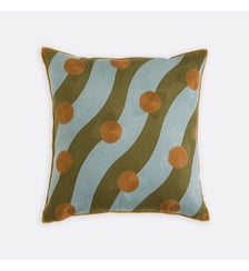 Housse de coussin carrée 45x45 cm, en lin et coton brodé La Redoute Interieurs