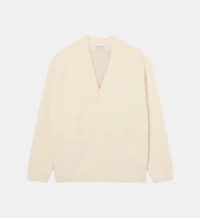 Cardigan laine mélangée avec blason Lacoste