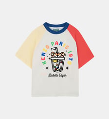 T-shirt manches et col contraste Kenzo Kids
