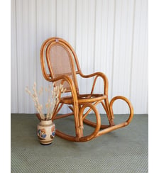 Rocking-chair en rotin Alibert N°103- Produit chiné Debongout