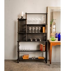 Étagère en bois noir Gaëlle N°860- Produit chiné Debongout