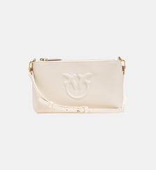 Sac plat à bandoulière en cuir Pinko