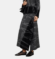 Jupe bicolore en jacquard, en maille cardée Adolfo Dominguez