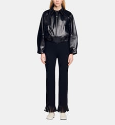 Blouson en cuir d'agneau Sandro