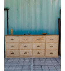 Meuble de métier à 12 casiers en bois Fernand N°391- Produit chiné Debongout