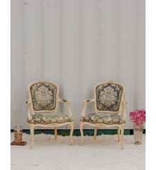 Paire de fauteuils en bois et velours Ernest N°944- Produit chiné Debongout