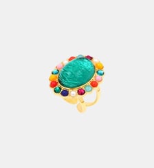 Bague ajustable medium ovale Océane  doré à l'or fin - Oceane Satellite