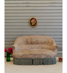 Banquette en tissu à motifs Martine N°159- Produit chiné Debongout