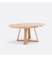 Table à manger, ronde, extensible, en chêne et plaqué, 4 à 10 couverts La Redoute Interieurs