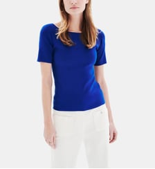Pull malone fin à col bateau - Motif uni - Coupe ajustée Caroll