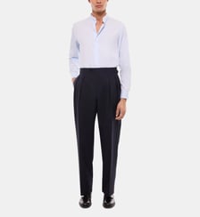 Pantalon double pinces en toile de laine Fursac