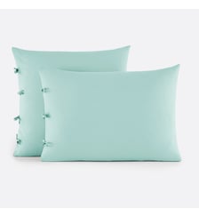Taie d'oreiller unie à nouettes en coton La Redoute Interieurs